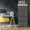 imageSorbus Fabric Dresser for Kids Bedroom  Chest of 6 Drawers Tall Storage Tower Clothing Organizer for Closet for Playroom for Nursery Steel Frame Fabric Bins  Wood Handle WhiteBlack