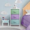 imageSorbus Fabric Dresser for Kids Bedroom  Chest of 6 Drawers Tall Storage Tower Clothing Organizer for Closet for Playroom for Nursery Steel Frame Fabric Bins  Wood Handle MultiPastelPastel