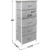 imageSorbus Fabric Dresser for Kids Bedroom  Chest of 6 Drawers Tall Storage Tower Clothing Organizer for Closet for Playroom for Nursery Steel Frame Fabric Bins  Wood Handle WhiteGrey