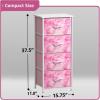 imageSorbus Fabric Dresser for Kids Bedroom  Chest of 6 Drawers Tall Storage Tower Clothing Organizer for Closet for Playroom for Nursery Steel Frame Fabric Bins  Wood Handle MultiPastelPink Tiedye