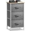 imageSorbus Fabric Dresser for Kids Bedroom  Chest of 6 Drawers Tall Storage Tower Clothing Organizer for Closet for Playroom for Nursery Steel Frame Fabric Bins  Wood Handle WhiteBeige