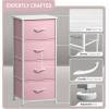 imageSorbus Fabric Dresser for Kids Bedroom  Chest of 6 Drawers Tall Storage Tower Clothing Organizer for Closet for Playroom for Nursery Steel Frame Fabric Bins  Wood Handle MultiPastelPink