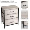 imageSorbus Fabric Dresser for Kids Bedroom  Chest of 6 Drawers Tall Storage Tower Clothing Organizer for Closet for Playroom for Nursery Steel Frame Fabric Bins  Wood Handle WhiteGreige