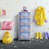 imageSorbus Fabric Dresser for Kids Bedroom  Chest of 6 Drawers Tall Storage Tower Clothing Organizer for Closet for Playroom for Nursery Steel Frame Fabric Bins  Wood Handle MultiPastelBlue Tiedye