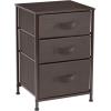 imageSorbus Fabric Dresser for Kids Bedroom  Chest of 6 Drawers Tall Storage Tower Clothing Organizer for Closet for Playroom for Nursery Steel Frame Fabric Bins  Wood Handle WhiteBrown