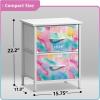 imageSorbus Fabric Dresser for Kids Bedroom  Chest of 6 Drawers Tall Storage Tower Clothing Organizer for Closet for Playroom for Nursery Steel Frame Fabric Bins  Wood Handle WatercolorRainbow Sparkle