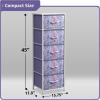 imageSorbus Fabric Dresser for Kids Bedroom  Chest of 6 Drawers Tall Storage Tower Clothing Organizer for Closet for Playroom for Nursery Steel Frame Fabric Bins  Wood Handle MultiPastelPurple Tiedye