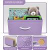 imageSorbus Fabric Dresser for Kids Bedroom  Chest of 6 Drawers Tall Storage Tower Clothing Organizer for Closet for Playroom for Nursery Steel Frame Fabric Bins  Wood Handle MultiPastelPurple