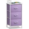 imageSorbus Fabric Dresser for Kids Bedroom  Chest of 6 Drawers Tall Storage Tower Clothing Organizer for Closet for Playroom for Nursery Steel Frame Fabric Bins  Wood Handle MultiPastelPurple