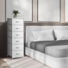 imageSorbus Fabric Dresser for Kids Bedroom  Chest of 6 Drawers Tall Storage Tower Clothing Organizer for Closet for Playroom for Nursery Steel Frame Fabric Bins  Wood Handle WhiteWhite