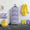 imageSorbus Fabric Dresser for Kids Bedroom  Chest of 6 Drawers Tall Storage Tower Clothing Organizer for Closet for Playroom for Nursery Steel Frame Fabric Bins  Wood Handle MultiPastelPurple Tiedye