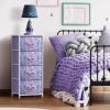 imageSorbus Fabric Dresser for Kids Bedroom  Chest of 6 Drawers Tall Storage Tower Clothing Organizer for Closet for Playroom for Nursery Steel Frame Fabric Bins  Wood Handle MultiPastelPurple Tiedye