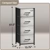 imageSorbus Fabric Dresser for Kids Bedroom  Chest of 6 Drawers Tall Storage Tower Clothing Organizer for Closet for Playroom for Nursery Steel Frame Fabric Bins  Wood Handle WhiteGreige