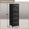imageSorbus Fabric Dresser for Kids Bedroom  Chest of 6 Drawers Tall Storage Tower Clothing Organizer for Closet for Playroom for Nursery Steel Frame Fabric Bins  Wood Handle WhiteGray Wood