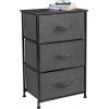 imageSorbus Fabric Dresser for Kids Bedroom  Chest of 6 Drawers Tall Storage Tower Clothing Organizer for Closet for Playroom for Nursery Steel Frame Fabric Bins  Wood Handle WhiteBlack