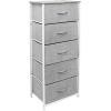 imageSorbus Fabric Dresser for Kids Bedroom  Chest of 6 Drawers Tall Storage Tower Clothing Organizer for Closet for Playroom for Nursery Steel Frame Fabric Bins  Wood Handle WhiteGrey