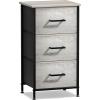 imageSorbus Fabric Dresser for Kids Bedroom  Chest of 6 Drawers Tall Storage Tower Clothing Organizer for Closet for Playroom for Nursery Steel Frame Fabric Bins  Wood Handle WhiteGreige