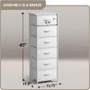 imageSorbus Fabric Dresser for Kids Bedroom  Chest of 6 Drawers Tall Storage Tower Clothing Organizer for Closet for Playroom for Nursery Steel Frame Fabric Bins  Wood Handle WhiteWhite