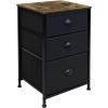 imageSorbus Fabric Dresser for Kids Bedroom  Chest of 6 Drawers Tall Storage Tower Clothing Organizer for Closet for Playroom for Nursery Steel Frame Fabric Bins  Wood Handle WhiteWood Top  Black
