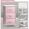 imageSorbus Fabric Dresser for Kids Bedroom  Chest of 6 Drawers Tall Storage Tower Clothing Organizer for Closet for Playroom for Nursery Steel Frame Fabric Bins  Wood Handle MultiPastelPink