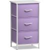imageSorbus Fabric Dresser for Kids Bedroom  Chest of 6 Drawers Tall Storage Tower Clothing Organizer for Closet for Playroom for Nursery Steel Frame Fabric Bins  Wood Handle MultiPastelPurple