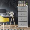 imageSorbus Fabric Dresser for Kids Bedroom  Chest of 6 Drawers Tall Storage Tower Clothing Organizer for Closet for Playroom for Nursery Steel Frame Fabric Bins  Wood Handle WhiteWhite