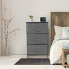 imageSorbus Fabric Dresser for Kids Bedroom  Chest of 6 Drawers Tall Storage Tower Clothing Organizer for Closet for Playroom for Nursery Steel Frame Fabric Bins  Wood Handle WhiteBlack