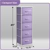 imageSorbus Fabric Dresser for Kids Bedroom  Chest of 6 Drawers Tall Storage Tower Clothing Organizer for Closet for Playroom for Nursery Steel Frame Fabric Bins  Wood Handle MultiPastelPurple