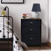 imageSorbus Fabric Dresser for Kids Bedroom  Chest of 6 Drawers Tall Storage Tower Clothing Organizer for Closet for Playroom for Nursery Steel Frame Fabric Bins  Wood Handle WhiteWood Top  Black