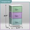imageSorbus Fabric Dresser for Kids Bedroom  Chest of 6 Drawers Tall Storage Tower Clothing Organizer for Closet for Playroom for Nursery Steel Frame Fabric Bins  Wood Handle MultiPastelPastel