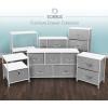 imageSorbus Fabric Dresser for Kids Bedroom  Chest of 6 Drawers Tall Storage Tower Clothing Organizer for Closet for Playroom for Nursery Steel Frame Fabric Bins  Wood Handle WhiteWhite