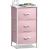 imageSorbus Fabric Dresser for Kids Bedroom  Chest of 6 Drawers Tall Storage Tower Clothing Organizer for Closet for Playroom for Nursery Steel Frame Fabric Bins  Wood Handle MultiPastelPink