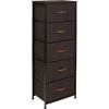 imageSorbus Fabric Dresser for Kids Bedroom  Chest of 6 Drawers Tall Storage Tower Clothing Organizer for Closet for Playroom for Nursery Steel Frame Fabric Bins  Wood Handle WhiteBrown
