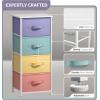 imageSorbus Fabric Dresser for Kids Bedroom  Chest of 6 Drawers Tall Storage Tower Clothing Organizer for Closet for Playroom for Nursery Steel Frame Fabric Bins  Wood Handle MultiPastelPastel