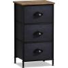 imageSorbus Fabric Dresser for Kids Bedroom  Chest of 6 Drawers Tall Storage Tower Clothing Organizer for Closet for Playroom for Nursery Steel Frame Fabric Bins  Wood Handle WhiteWood Top  Black