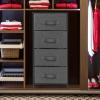 imageSorbus Fabric Dresser for Kids Bedroom  Chest of 6 Drawers Tall Storage Tower Clothing Organizer for Closet for Playroom for Nursery Steel Frame Fabric Bins  Wood Handle WhiteBlack
