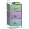 imageSorbus Fabric Dresser for Kids Bedroom  Chest of 6 Drawers Tall Storage Tower Clothing Organizer for Closet for Playroom for Nursery Steel Frame Fabric Bins  Wood Handle MultiPastelPastel