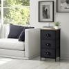 imageSorbus Fabric Dresser for Kids Bedroom  Chest of 6 Drawers Tall Storage Tower Clothing Organizer for Closet for Playroom for Nursery Steel Frame Fabric Bins  Wood Handle WhiteWood Top  Black