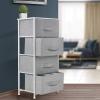 imageSorbus Fabric Dresser for Kids Bedroom  Chest of 6 Drawers Tall Storage Tower Clothing Organizer for Closet for Playroom for Nursery Steel Frame Fabric Bins  Wood Handle WhiteWhite