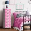 imageSorbus Fabric Dresser for Kids Bedroom  Chest of 6 Drawers Tall Storage Tower Clothing Organizer for Closet for Playroom for Nursery Steel Frame Fabric Bins  Wood Handle MultiPastelPink Tiedye