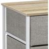 imageSorbus Fabric Dresser for Kids Bedroom  Chest of 6 Drawers Tall Storage Tower Clothing Organizer for Closet for Playroom for Nursery Steel Frame Fabric Bins  Wood Handle WhiteBeige