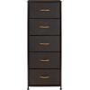 imageSorbus Fabric Dresser for Kids Bedroom  Chest of 6 Drawers Tall Storage Tower Clothing Organizer for Closet for Playroom for Nursery Steel Frame Fabric Bins  Wood Handle WhiteBrown