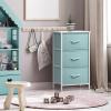 imageSorbus Fabric Dresser for Kids Bedroom  Chest of 6 Drawers Tall Storage Tower Clothing Organizer for Closet for Playroom for Nursery Steel Frame Fabric Bins  Wood Handle MultiPastelAqua
