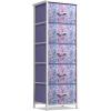 imageSorbus Fabric Dresser for Kids Bedroom  Chest of 6 Drawers Tall Storage Tower Clothing Organizer for Closet for Playroom for Nursery Steel Frame Fabric Bins  Wood Handle MultiPastelPurple Tiedye