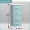 imageSorbus Fabric Dresser for Kids Bedroom  Chest of 6 Drawers Tall Storage Tower Clothing Organizer for Closet for Playroom for Nursery Steel Frame Fabric Bins  Wood Handle MultiPastelAqua
