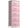 imageSorbus Fabric Dresser for Kids Bedroom  Chest of 6 Drawers Tall Storage Tower Clothing Organizer for Closet for Playroom for Nursery Steel Frame Fabric Bins  Wood Handle MultiPastelPink
