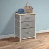 imageSorbus Fabric Dresser for Kids Bedroom  Chest of 6 Drawers Tall Storage Tower Clothing Organizer for Closet for Playroom for Nursery Steel Frame Fabric Bins  Wood Handle WhiteBeige