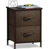imageSorbus Fabric Dresser for Kids Bedroom  Chest of 6 Drawers Tall Storage Tower Clothing Organizer for Closet for Playroom for Nursery Steel Frame Fabric Bins  Wood Handle WhiteBrown