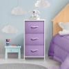imageSorbus Fabric Dresser for Kids Bedroom  Chest of 6 Drawers Tall Storage Tower Clothing Organizer for Closet for Playroom for Nursery Steel Frame Fabric Bins  Wood Handle MultiPastelPurple