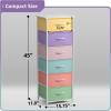imageSorbus Fabric Dresser for Kids Bedroom  Chest of 6 Drawers Tall Storage Tower Clothing Organizer for Closet for Playroom for Nursery Steel Frame Fabric Bins  Wood Handle MultiPastelPastel